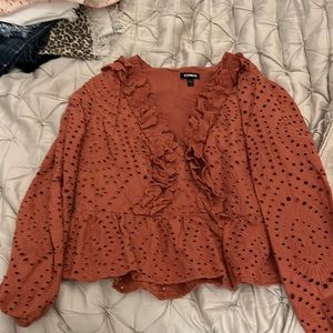 Express eyelet top rust color size large